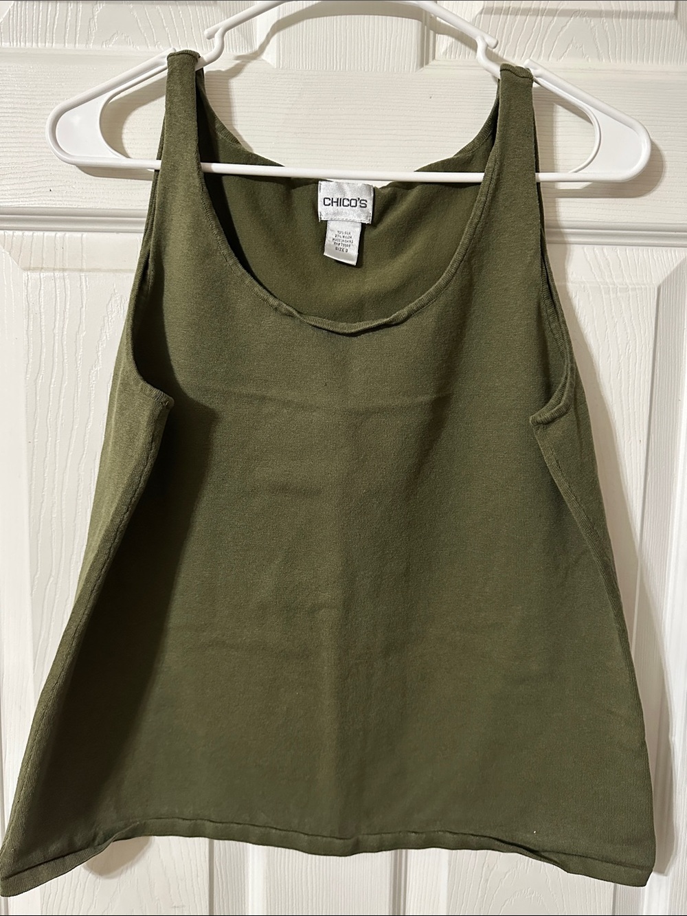 Chico's Olive Tank Top with Scoop Neck